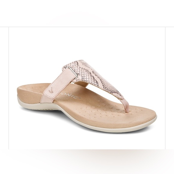 Vionic Shoes - Vionic thong sandal Wanda embossed snakeskin pale blush size 8